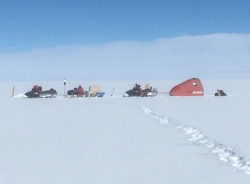 research equipment strung on sled in Greenland